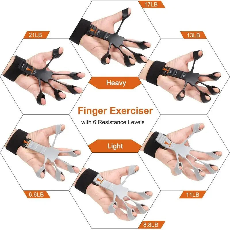 6-Level Finger Gripper and Hand Strengthener for Guitar Players and Patients