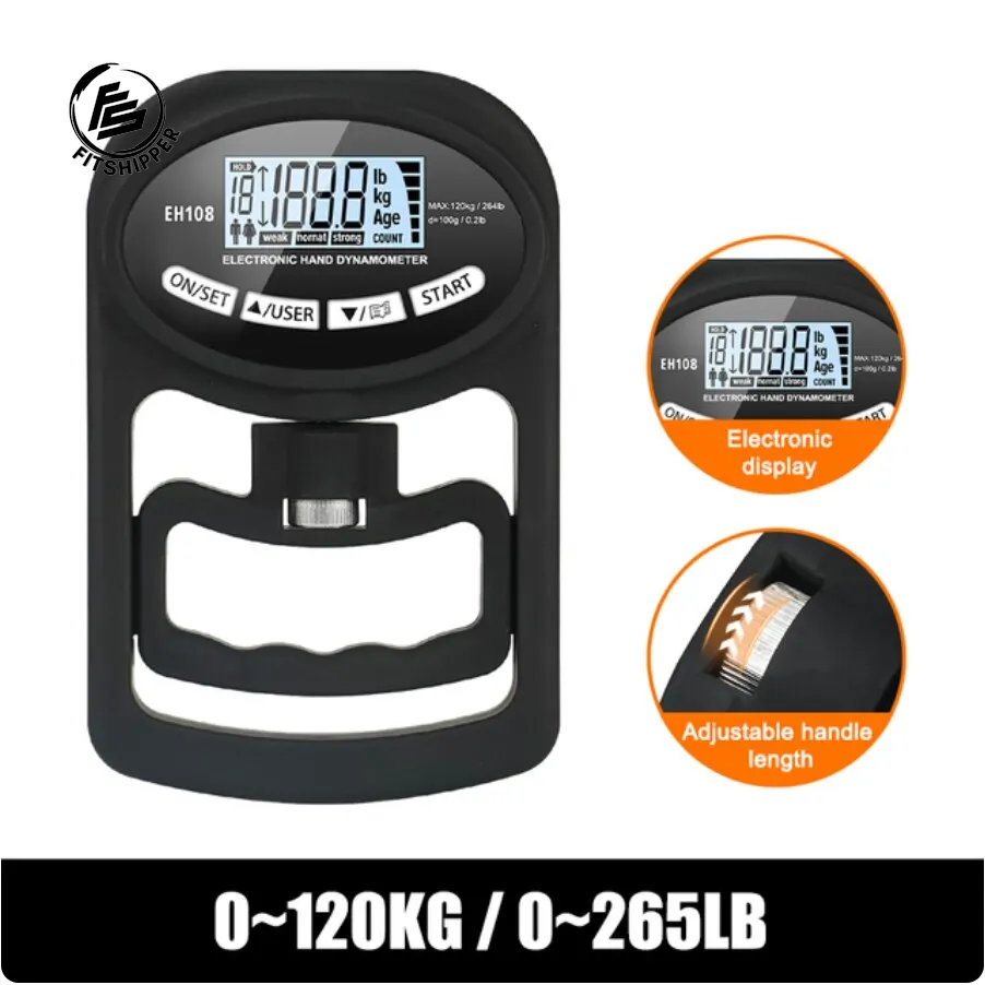 Digital Grip Strength Tester 265Lbs/120Kg